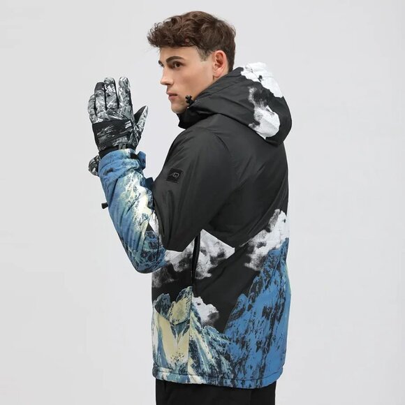 ARCTIC QUEEN NWT men unisex Mountain Grafic winter JACKET coat HOOD Sz XL - L - Picture 4 of 10